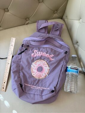 Japanese style Sweet Donut Lavender Backpack - Casual Women's Daypack
